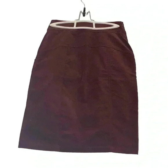 Jennifer Glasgow Soft Corduroy Burgundy A line  skirt - Picture 2 of 5
